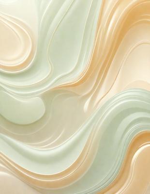 The primary subject of the image is a large, colorful, and textured wall. The setting is a room with a white background, and the visual style appears to be a combination of digital art and illustration. The dominant colors are green, white, and brown, creating a warm and inviting atmosphere.