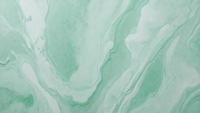 The primary subject of the image is a green and white patterned wallpaper. The setting is a bathroom, with the wallpaper covering the walls. The visual style is a digital art, as the image appears to be a digital painting. The dominant colors are green and white, creating a calm and soothing atmosphere.