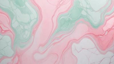 The primary subject of the image is a painting featuring a pink and green color scheme. The painting is displayed on a white wall, creating a striking contrast between the colors and the background. The visual style of the painting appears to be a combination of digital art and illustration, giving it a unique and artistic appearance. The dominant colors in the painting are pink and green, creating a warm and inviting atmosphere.