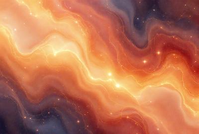 The primary subject of the image is a vibrant, colorful, and swirling pattern of light, which appears to be a digital art or illustration. The setting is a dark, starry background, which contrasts with the bright and colorful light pattern. The visual style is a mix of digital art and traditional illustration, creating a unique and captivating image. The colors and mood of the image are predominantly warm and inviting, with the bright and swirling light pattern evoking a sense of