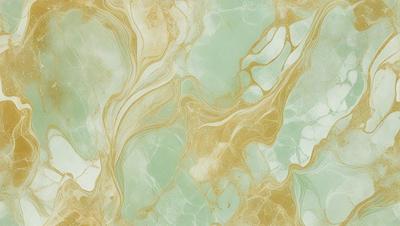 The primary subject of the image is a close-up of a marble-like surface with a green and gold color scheme. The setting is a wall with a patterned texture, giving it a unique and visually appealing appearance. The visual style is a combination of a photo and digital art, creating a realistic yet artistic representation of the marble surface. The colors and mood of the image are warm and inviting, with the green and gold tones evoking a sense of luxury and sophistication.