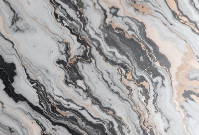The primary subject of the image is a marble-like pattern, which is the main object, scene, or focus of the image. The setting or background features a marble-like surface, which adds to the visual style of the image. The colors and mood of the image are predominantly dark, with a sense of depth and intricacy in the marble pattern.