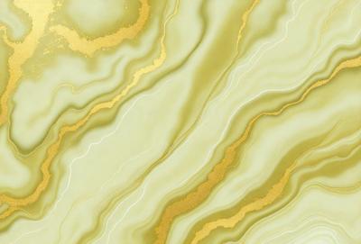 The primary subject of the image is a gold and white marble-like pattern. The setting is a wall with a gold and white marble-like pattern. The visual style is a close-up of the marble-like pattern. The colors and mood are warm and elegant, with the gold and white colors creating a luxurious and sophisticated atmosphere.