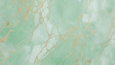 The primary subject of the image is a close-up of a marble wall with a green tint. The setting is a bathroom, and the visual style is a photo. The dominant colors are green and white, creating a calm and soothing atmosphere.