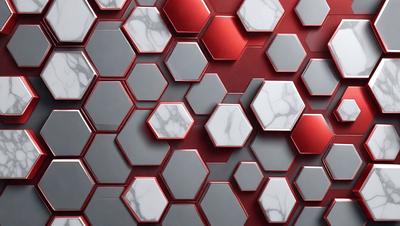 The primary subject of the image is a marble wall with a red and white pattern. The setting is a room with a red and white marble wall, which serves as the background. The visual style is a close-up of the marble wall, showcasing the intricate pattern. The colors and mood of the image are predominantly red and white, creating a bold and striking appearance.