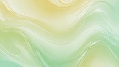 The primary subject of the image is a green and yellow swirling pattern, which appears to be a painting or a digital artwork. The setting is a white wall, and the visual style is a combination of painting and digital art. The dominant colors are green and yellow, creating a vibrant and lively atmosphere.
