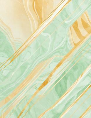 The primary subject of the image is a green and gold marbled pattern. The setting is a wall with a green and gold marbled pattern. The visual style is a digital art or illustration. The dominant colors are green and gold, creating a warm and earthy atmosphere.