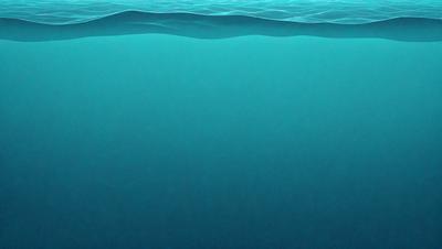 The primary subject of the image is a large body of water, which appears to be a deep blue ocean. The setting is underwater, with the water surface visible. The visual style is a digital art or illustration, creating a realistic and vibrant representation of the underwater environment. The colors and mood of the image are predominantly blue, conveying a sense of depth and tranquility.