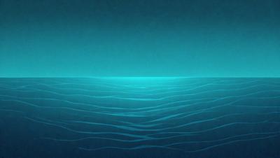 The primary subject of the image is a large body of water, which appears to be a deep blue ocean. The setting is a vast expanse of water, with no visible land or other objects. The visual style of the image is a digital art or illustration, as it is a detailed and well-rendered representation of the ocean. The colors and mood of the image are predominantly blue, creating a serene and calming atmosphere.