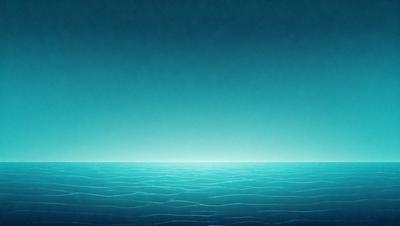 The primary subject of the image is a large body of water, which appears to be a vast ocean. The setting is a clear blue sky, creating a serene and peaceful atmosphere. The visual style of the image is a digital art or illustration, with a focus on the water and the sky. The colors and mood of the image are predominantly blue, conveying a sense of calmness and tranquility.