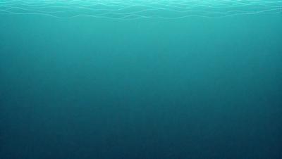 The primary subject of the image is a large body of water, which appears to be a deep blue ocean. The setting is underwater, with the water surface visible. The visual style is a digital art or illustration, creating a realistic and vibrant representation of the underwater environment. The colors and mood of the image are predominantly blue, conveying a sense of depth and tranquility.