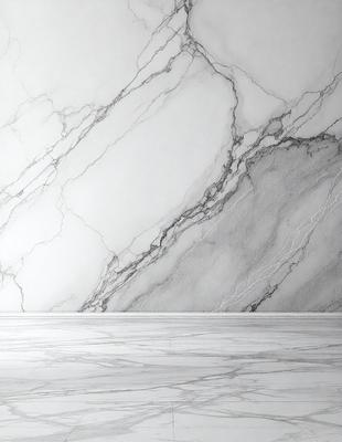The image features a white marble wall with a pattern of black and white stripes. The wall appears to be a part of a bathroom, as it is situated next to a sink. The black and white stripes on the wall create a visually striking contrast, adding a touch of elegance to the space.