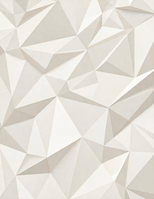 The primary subject of the image is a white wall with a pattern of triangles. The setting is a room with a white background, and the visual style appears to be a pattern or texture. The dominant colors are white and gray, creating a clean and minimalist atmosphere.