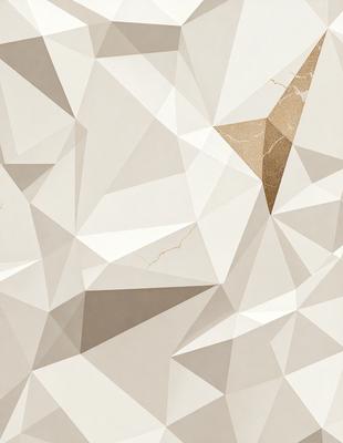 The primary subject of the image is a geometric pattern, featuring a combination of triangles and diamonds. The setting is a white wall, which serves as the background for the pattern. The visual style of the image is a mix of digital art and illustration, creating a unique and intricate design. The dominant colors in the image are white and gray, giving the pattern a clean and modern appearance.