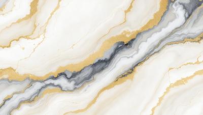 The primary subject of the image is a marble-like surface with a gold and white color scheme. The setting is a white marble countertop, and the visual style is a combination of digital art and illustration. The colors and mood of the image are warm and inviting, with the gold and white tones creating a sense of luxury and elegance.