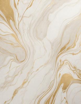 The primary subject of the image is a marble wall with a gold-colored pattern. The setting is a room with a white background. The visual style is a combination of a photo and digital art, creating a unique and intricate design. The dominant colors are white and gold, giving the wall a luxurious and elegant appearance.
