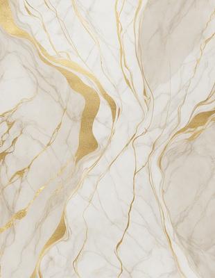 The primary subject of the image is a marble wall with gold accents. The setting is a room with a white marble wall, and the visual style is a close-up of the wall. The dominant colors are white and gold, creating a luxurious and elegant atmosphere.