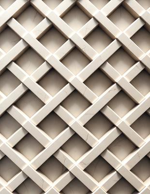 The primary subject of the image is a pattern of white squares, which are arranged in a checkered pattern. The setting is a white wall, and the visual style is a close-up of the pattern. The colors and mood of the image are predominantly white, giving it a clean and minimalist appearance.