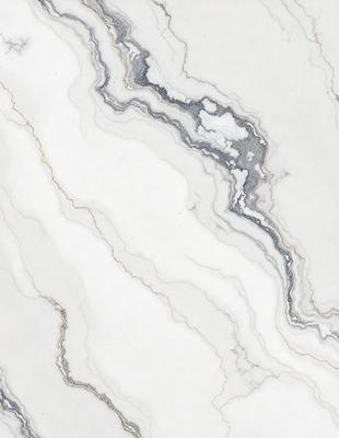 The image features a white marble surface with a pattern of swirls and curves. The marble appears to be a mix of white and grey, creating a visually appealing and elegant design. The overall atmosphere of the image is clean, sophisticated, and luxurious, as the marble surface is the primary subject and the setting is a white background.