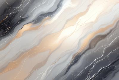 The primary subject of the image is a marble-like pattern with a gold and white color scheme. The setting is a black background, which contrasts with the gold and white marble pattern. The visual style is a combination of digital art and illustration, creating a unique and eye-catching design. The colors and mood of the image are warm and inviting, with the gold and white marble pattern evoking a sense of luxury and sophistication.