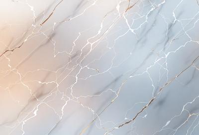 The primary subject of the image is a marble wall with a white and gold color scheme. The setting is a room with a white marble wall, and the visual style is a photo. The colors and mood of the image are predominantly white and gold, creating a luxurious and elegant atmosphere.