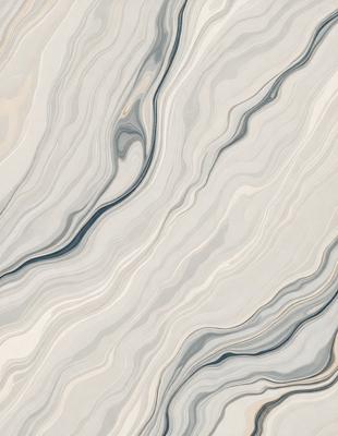The primary subject of the image is a patterned wallpaper with a marbled texture. The setting is a room with a gray and white color scheme. The visual style is a close-up of the wallpaper, showcasing its intricate design. The colors and mood of the image are predominantly gray and white, giving it a clean and sophisticated appearance.