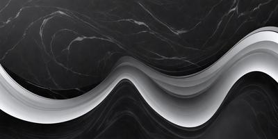 The primary subject of the image is a marble countertop. The setting is a black background, which contrasts with the marble countertop. The visual style is a close-up of the marble countertop, showcasing its texture and pattern. The colors and mood of the image are predominantly black and white, giving it a modern and elegant appearance.