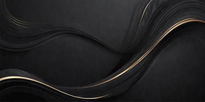 The primary subject of the image is a black background with a gold and black swirl pattern. The setting is a dark room, and the visual style is a digital art or illustration. The dominant colors are black and gold, creating a bold and striking atmosphere.
