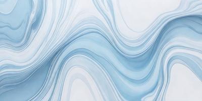 The primary subject of the image is a blue and white wave pattern. The setting is a white wall, and the visual style appears to be a digital art or illustration. The dominant colors are blue and white, creating a calm and soothing atmosphere.