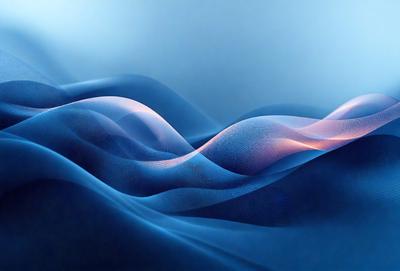 The primary subject of the image is a blue wave pattern, which is the main object, scene, or focus of the image. The setting or background is a blue sky, and the visual style is a digital art or illustration. The dominant colors and overall atmosphere are blue and calming.