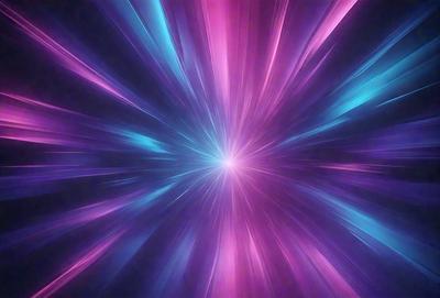 The primary subject of the image is a bright, colorful, and vibrant light source, possibly a neon light or a light bulb. The light source is located in the center of the image, surrounded by a purple background. The visual style of the image appears to be a digital art or illustration, as the light source is depicted in a stylized and artistic manner. The colors and mood of the image are predominantly purple, creating a sense of depth and intensity.