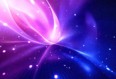 The primary subject of the image is a purple and blue swirling pattern, which appears to be a digital art or illustration. The setting is a space-like environment, with a backdrop of stars and a blue background. The visual style is a combination of digital art and illustration, creating a unique and captivating image. The dominant colors are purple and blue, giving the scene a vibrant and lively atmosphere.