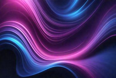 The primary subject of the image is a swirling, colorful pattern that resembles a flowing river. The setting is a dark background, which contrasts with the vibrant colors of the pattern. The visual style is a combination of digital art and illustration, creating a dynamic and eye-catching design. The dominant colors are pink and blue, giving the pattern a lively and energetic atmosphere.