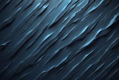 The primary subject of the image is a blue, textured surface with a pattern resembling a waterfall. The setting is a dark, blue background, which adds to the overall mood of the image. The visual style appears to be a combination of a photo and a digital art or illustration, creating a unique and intriguing appearance. The colors and mood of the image are predominantly dark and moody, with the blue hue adding a sense of depth and mystery to the scene.
