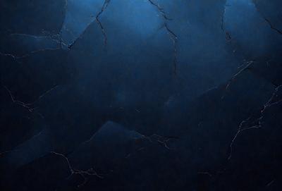The primary subject of the image is a blue wall with a cracked texture. The setting is a dark room, and the visual style appears to be a digital art or illustration. The dominant colors are blue and black, creating a moody atmosphere.