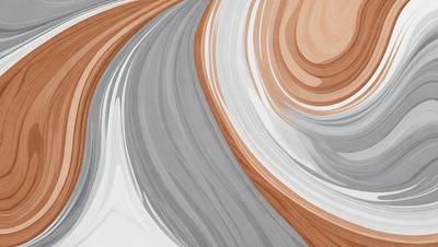 The primary subject of the image is a painting of a road, featuring a mix of gray and brown colors. The setting is a painting of a road, and the visual style is a painting. The dominant colors are gray and brown, creating a mood of a winding road.