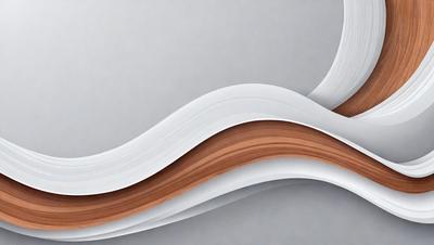 The primary subject of the image is a large, curved piece of wood that appears to be a part of a book cover. The setting is a gray background, which provides a clean and minimalist look. The visual style is a combination of a photo and digital art, as the wood grain texture is preserved while the overall design is enhanced through digital manipulation. The colors and mood of the image are predominantly neutral, with the wood grain providing a natural and warm tone.