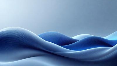 The primary subject of the image is a blue wave, which is the main object, scene, or focus of the image. The setting or background is a blue sky, and the visual style is a digital art or illustration. The dominant colors and overall atmosphere are blue and calm, creating a serene and peaceful mood.