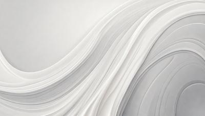 The primary subject of the image is a large, curved, and swirling white wave. The wave is the main focus of the image, and it appears to be a digital art or illustration. The setting is a white background, which provides a clean and minimalist appearance. The visual style is modern and contemporary, with the wave being the central element of the composition. The colors and mood of the image are predominantly white, giving it a clean and serene atmosphere.