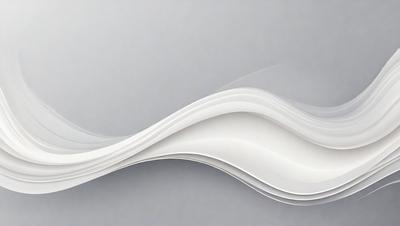 The primary subject of the image is a white wave, which appears to be a digital art or illustration. The wave is depicted as a large, flowing structure, and it is set against a gray background. The visual style of the image suggests that it is a creative and artistic representation of a wave, rather than a photo or a real-life scene. The dominant colors in the image are white and gray, which contribute to a calm and serene atmosphere.