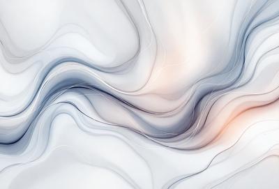 The primary subject of the image is a white, swirling, and flowing pattern. The setting is a white background, which creates a clean and minimalist appearance. The visual style is a combination of digital art and illustration, as the swirls and flowing lines are created through digital manipulation. The colors and mood of the image are predominantly white, giving it a calm and serene atmosphere.