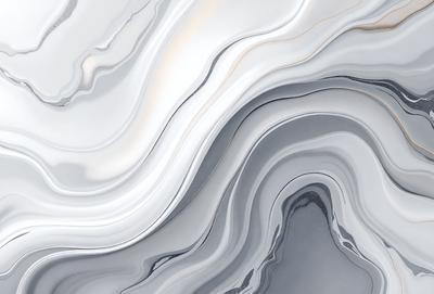 The primary subject of the image is a white and gray marble-like pattern. The setting is a white and gray marble-like surface, which could be a wall or a countertop. The visual style is a close-up of the marble-like pattern, showcasing its intricate details. The colors and mood of the image are predominantly white and gray, giving it a clean and elegant appearance.
