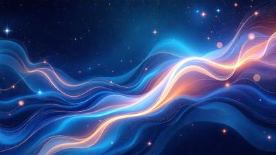 The primary subject of the image is a blue and orange swirling pattern, which appears to be a digital art or illustration. The setting is a dark blue background, which contrasts with the vibrant colors of the swirling pattern. The visual style suggests a creative and artistic approach to the image. The dominant colors are blue and orange, creating a lively and energetic atmosphere.