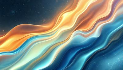 The primary subject of the image is a colorful, abstract design featuring a mix of blue, orange, and yellow hues. The setting is a night sky, which serves as the backdrop for the vibrant artwork. The visual style is a combination of digital art and illustration, creating a unique and eye-catching pattern. The colors and mood of the image are lively and energetic, with the blue, orange, and yellow tones evoking a sense of warmth and dynamism.