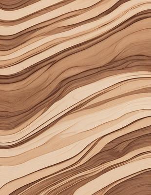 The primary subject of the image is a wooden surface, possibly a table or a piece of wood, with a unique and intricate pattern. The setting is a close-up view of the wooden surface, showcasing its texture and details. The visual style appears to be a combination of a photo and a digital art or illustration, as the wooden surface has a distinctive and artistic pattern. The colors and mood of the image are warm and natural, with the wooden surface being the main focus of the scene.
