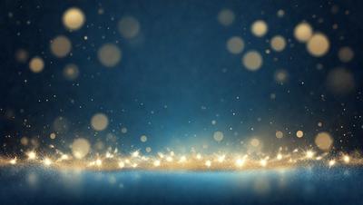 The primary subject of the image is a blue background with a pattern of white lights. The setting appears to be a dark room, and the visual style is a digital art or illustration. The dominant colors are blue and white, creating a calm and serene atmosphere.