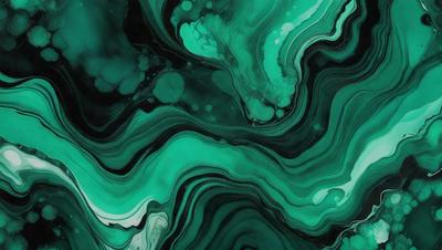 The image features a vibrant green and blue color scheme, with a close-up view of a patterned surface. The primary subject is a large, intricate, and colorful design, which appears to be a digital art or illustration. The setting is a dark background, which contrasts with the bright colors of the design. The visual style suggests a modern and artistic approach to the image. The overall atmosphere is lively and engaging, with the striking colors and intricate patterns capturing the viewer's attention.