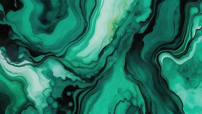 The primary subject of the image is a close-up of a green and black patterned wallpaper. The setting is a room with a green and black wallpapered wall. The visual style is a digital art or illustration, as the image is a close-up of a patterned wallpaper. The dominant colors are green and black, creating a calm and soothing atmosphere.