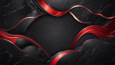 The primary subject of the image is a red and black swirl pattern. The setting is a black and red marble background. The visual style is a digital art or illustration, with a bold and striking color scheme. The dominant colors are red and black, creating a bold and striking atmosphere.