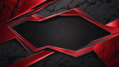 The primary subject of the image is a red and black patterned surface. The setting is a dark room with a black background. The visual style is a combination of digital art and illustration. The dominant colors are red and black, creating a bold and striking appearance.